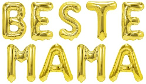 Party Austria Folienballon Schriftzug 35cm Höhe Buchstabenballon Mama/Papa/Oma/Opa Luftballon (Beste Mama)