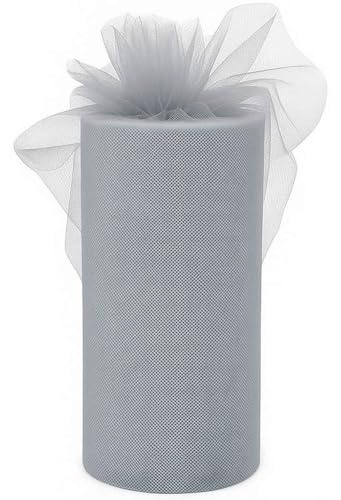 Tülle Roll Meterware 92m x 30cm - Tüllstoff & Netzstoff für Kreative DIY-Projekte Handarbeiten, Festdekoration & saisonale Deko, Herbstdekoration, Karnevalskostüme Tüllband in Grau