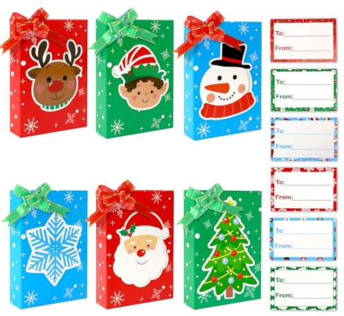 Party-Poter 20 Stück Geschenkbox Weihnachten Klein,Geschenkverpackung | Weihnachtsgeschenkbox,Geschenkschleifen Weihnachtsgeschenkboxen,Christmas Box für Adventskalender DIY