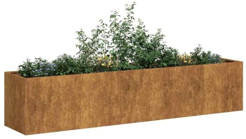 Emmtore Jardinera oxidada 200x40x40 cm Acero corten