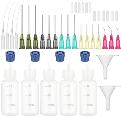 5 Pack 30ml Glue Applicator Bottles Squeeze Bottle Precision Applicator | Needle Tip, with Needle Tip, Plastic Squeezable Dropper Bottles, Dispenser Bottle, for Glue Paint Oil, Crafting