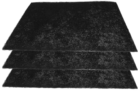 Filtri a Carbone Attivo per Secchio Compost 3 Pezzi, Nero | Fibre di Carbone Attivato Tagliabili, Leggere e Sicure, Ricambio da 25x20cm per Uso Domestico