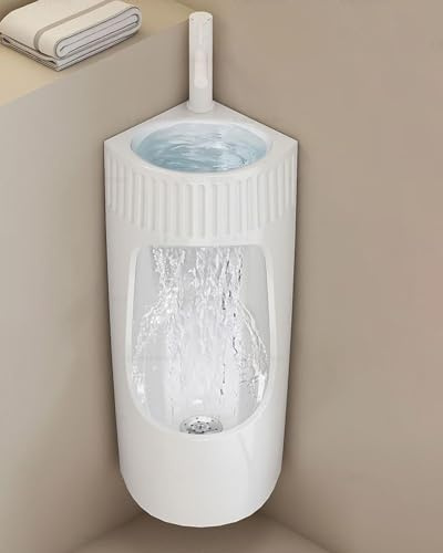 Eckurinale für Männer Auslaufsichere Eck-Urinale mit Ausziehbarem Hahn, Wandmontiertes Urinal für Männer und Senioren, Spültoilette