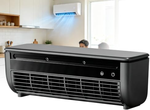 Gavscient Aire Acondicionado De Pared, PequeñO Ventilador PortáTil con Humidificador Evaporativo | 3 Modos De Velocidad Inteligentes | BateríA De 6000 Mah con Mando A Distancia Black