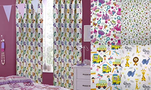 Hochqualitativer Verdunkelungsvorhang nach Maß, Kinderzimmer, 5 verschiedene Designs, Gardine, maßgeschneidert, Kräuselband mit verdeckten Schlaufen, Design: Bunte Eulen, (120cm Höhe x 145cm Breite)