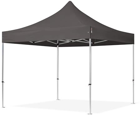 TOOLPORT Faltzelt Professional 3x3 ohne Seitenteile Faltpavillon ALU Pavillon Partyzelt in dunkelgrau