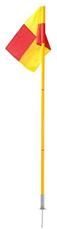 Fußball-Eckstange, Fahnenstange, abnehmbar, Fußball-Eckstange und Flaggen-Set, ABS-Sockel, 1,5 m, 3 Teile - Stange + Sockel + Flagge