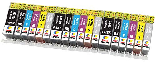 TONER EXPERTE PGI-525 CLI-526 18 XL Druckerpatronen kompatibel für PIXMA MG6150 MG6250 MG8150 MG8250 | hohe Kapazität