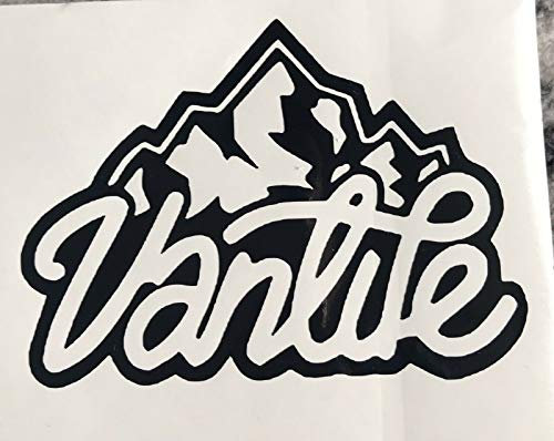 myrockshirt Schriftzug Vanlife mit Bergen ca 20cm campen Camping Aufkleber Sticker Autoaufkleber Profi-Qualität Sticker UV-fest