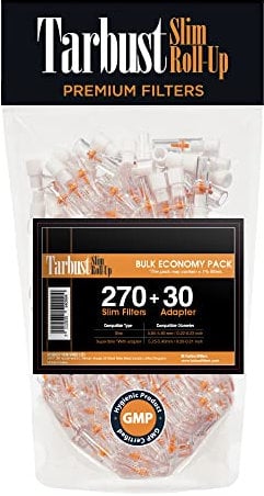 Bocchino per Tabacco Tarbust, Filtri per Tabacco, 5 mm - 6 mm Plastica Microbocchino per Tabacco, Bocchini Confezione da 270+30 Pezzi, Filtro per Sigaretta Slim, Ultra Slim e Cartine Sigarette