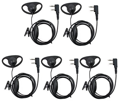 Kyrio Zwei Wege Radio Ohrhörer, 2-poliges D-förmiges Walkie-Talkie-Headset mit Mikrofonkompatibilität für Baofeng UV5R 888S UV-82 PS BF-F8 PS Kenwood Retevis H-777,5 Stuck