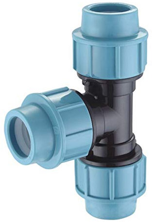 EXCOLO Original PP-Verbinder für 25 mm PE-Rohr Verschraubung Winkel Kupplung Endkappe Verbund Fitting Fittings Formteil (T-Stück 25mm)
