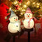 Uonlytech 2 Stück Solar Weihnachtsweg Lichter im Freien Schneemann Garten Pfahl Lichter wasserdichte Weihnachtsdekorationen für Terrasse Gehweg Hof Rasen (Zufällige Farbe)