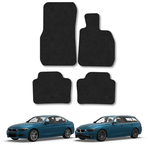 Compatible with Car Mats for BMW 3 Series (2012-2019) [Touring] Carpet | Black Edge Trim Tailored Fit Floor Mats Full Coverage Protection Accessories Easy Clean Anti Slip Made in the UK