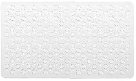 Gedy G-Maim Tappeto Antiscivolo Vasca con Ventose, Misure: 60X38, Tappetino Bagno in Resina, Finitura Trasparente, Design R&S, 100% Made in Italy, Tappeto Lavabile in Lavatrice, 2 Anni Garanzia