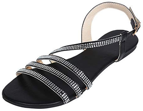 Susenstone Sandales Femme Été Sandale Bride Cheville Boucle Chaussures Bout Ouvert Sexy Mode Soirée Mariage Cérémonie Sandales Femmes Pantoufles Plates À Bout Ouvert Comfy Beach Chaussures