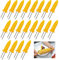 TCOLS 20 Stück Mais Halter, Edelstahl Maiskolbenhalter Maiskolbenspieße Edelstahl Mais Halter Maiskolbenhalter-Set für BBQ Twin Prong Zuckermais Halter Hausmannskost Gabel Gartenparty (Gelb)