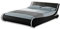 Home Detail Leather Bed Frame Double Bed or King Bed Upholstered with Faux Leather Fabric, Bed Frames Only in Double Size or King in Various Leather Bed Colours (King, Black/White)