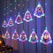 BLOOMWIN Lichterkettenvorhang Fenster Weihnachtsdeko, Weihnachtsbaum Lichtervorhang mit Weihnachtsschmuck, Weihnachtsbeleuchtung Fenster Lichterkette Innen 3m 8 Modi USB Bunt