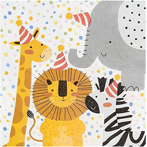 20 Servietten * WILD ANIMALS * für Kindergeburtstag und Zoo-Party | Wilde Tiere Safari Kinder Geburtstag Party Papierservietten Napkins