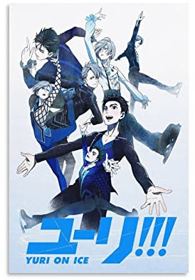 Anime Yuri!!! on Ice Poster für Schlafzimmer, Ästhetik, Bilddruck, Leinwandbild, 20 x 30 cm, ohne Rahmen