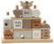 Steckspiel Haus Nougat I Personalisierbares Geschenk zur Geburt Mädchen I Handmade Holzspielzeug I Personalisierte Geschenke Baby I Label-Label I Stapelturm mit Name & Geburtsdaten