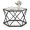 COSTWAY Glastisch mit Metallrahmen, Couchtisch modern, Beistelltisch 65 x 56 x 40 cm