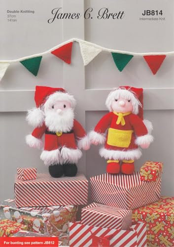 James Brett Double Knit Knitting Pattern for Mr & Mrs Claus Christmas Toys (JB814)