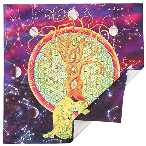 HOMSFOU Tischdecke Quadratisch Tarot Tischdecke Altartuch Hexerei Tischdecke Keltische Baumdruck Tischdecke Quadratische Tischdecke Wandbehang Tuch Spirituelle Deck Tuch Home Decor