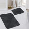 Badezimmer Teppich Set WASCHBAR Flokati in anthrazit, 50x60 cm + 60x100 cm