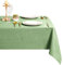 DWCN Grün Tischdecke Weihnachten Leinenoptik Abwaschbar Tischwäsche Wasserabweisend Tischtuch für Esszimmer, Garten, Party, Hochzeiten oder Haushalt,135x160cm