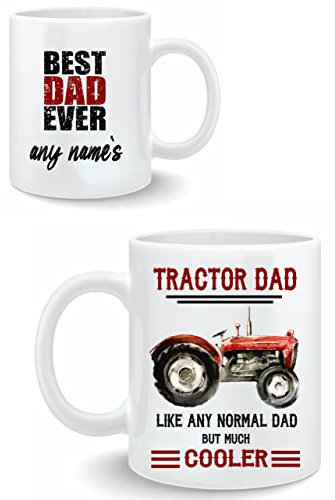 Personalised Mug,Fathers Day mug,Tractor Dad,Farmer gift,father day,Best Dad,Free P&P, Red Tractor