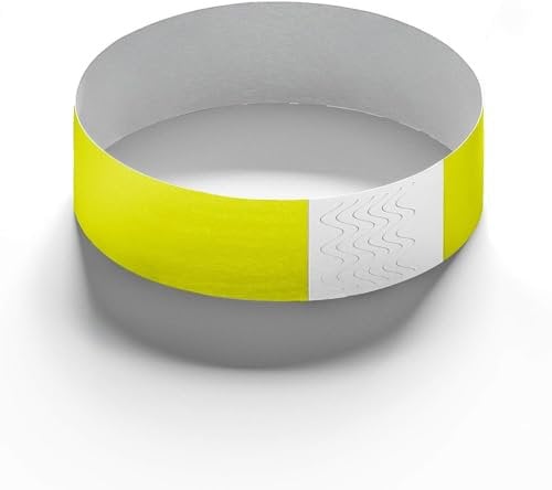 Europaband - 1000 Stück Tyvek Armbänder - zur Identifikation bei Veranstaltungen und Partys - reißfest und wasserdicht (Neongelb)