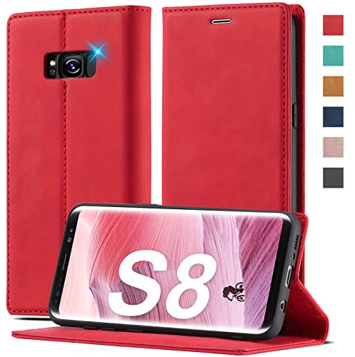 Handyhülle für Samsung Galaxy S8 Hülle Leder [Standfunktion] [Premium PU Leder] Klappbar Handyhülle für Samsung S8 Hülle 360 Stoßfeste Flip Standfunktion Schutzhülle Case für Samsung Galaxy S8 Hülle