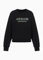 Armani Exchange Rhinestone Logo Crewneck Pullover Felpa Maglia di Tuta, Nero, S Donna