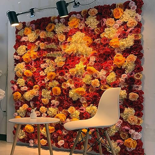 SUN RDPP 78,8 x 78,8 Blumen-Wandpaneel, floraler Hintergrund, Heimdekoration, künstlicher Blumen-Wandhintergrund, Kunstblumen-Paneel für Hochzeit, Party, Kinderzimmer, Babyzimmer
