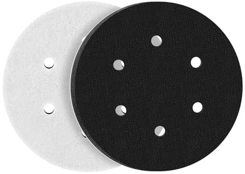 STEBRUAM 2Pcs 150mm Soft Sponge Interface Pad Sanding Pad 6 Holes for 6Inch Sander Replacement Cushion Pad Impact-Resistant Noise Reduction Protection Polisher