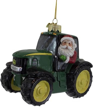 Kurt Adler John Deere Traktor-Ornament aus Glas, 11,4 cm