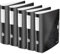 Leitz Qualitäts-Ordner 180° Active WOW, 5er Pack, A4, Breit, Abgerundeter Rücken, 8,2 cm breit, Gummibandverschluss, Leichtes Polyfoam, Plastik-Ordner, WOW Serie, Schwarz, 11060095