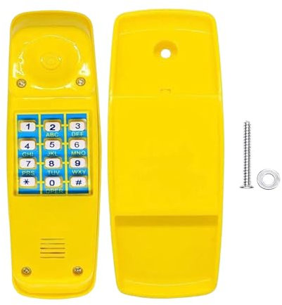 Folpus Playground Swing Set Telephone Tree House Pretend Phone Toy Outdoor Swing Set Pretend Numeric Key Telephone for Boy Girls, Yellow