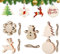 QYDMIN 50 Stück Weihnachtsbaum Anhänger Holz, DIY Weihnachtsdekoration, Holz Christbaumschmuck Anhänger Weihnachten Deko für Weihnachten Geschenke Basteln Geschenkbox zum Bemalen und Verzieren