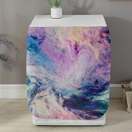 Highdi Graffiti Copertura Lavatrice per Esterno,Coprilavatrice Esterni per di Carica Frontale lavatrici e Asciugatrice Copertura (Blu Viola,L capacità 10.5~12 kg)