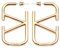 Oykrueats Goldene Ohrringe Damen, Geometrisch, Hypoallergen, V-Form, Hänger, Gelbgold 316L, 2 Stück