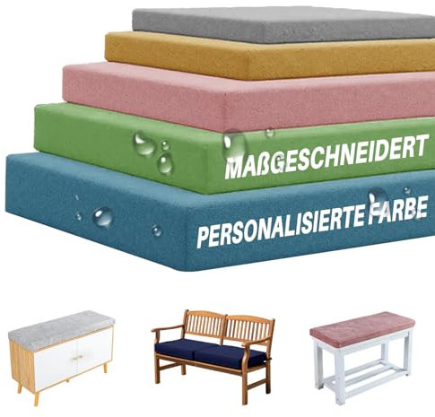 YFHT Benutzerdefinierte Sitzkissen Gartenbank Polster, Wetterfest Bankkissen Bankauflage Outdoor, rutschfeste Sitzbank Auflage, Waschbar Eckbank Auflagen, Abnehmbarem Indoor Bank Kissenauflage