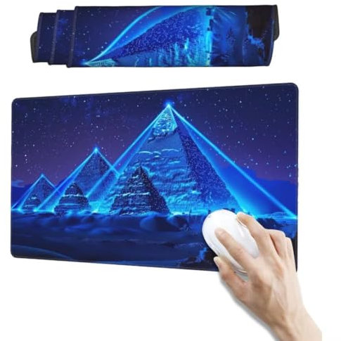 Pyramide Mauspad 800 x 400mm, Mousepad XXL Schreibtischunterlage Fantasie Mouse Pad, Wasserdicht und Rutschfest Gaming Mauspad, Verbessert Präzision, Gaming-Mauspads für Pc und Gaming Zubehör qw143
