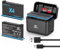melasta Replacement Li-ion Battery and Charger for Insta360 X4 Camera, 3.85V 2500mAh With 2 X Batteries and 1 X Charger (Dual Ports)