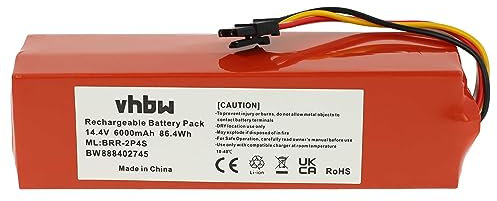 vhbw Batería reemplaza Xiaomi STYTJ01ZHM, BRR-2P4S-5200S, STYTJ02ZHM para aspiradora (6000 mAh, 14,4 V, Li-Ion)