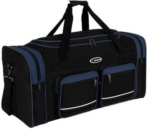 Sporttasche, Reisetasche und Fitnesstasche für Damen und Herren- Tainingstasche, Gym Bag (Blau, L 80 x B 34 x H 38 cm (ca.100 L))