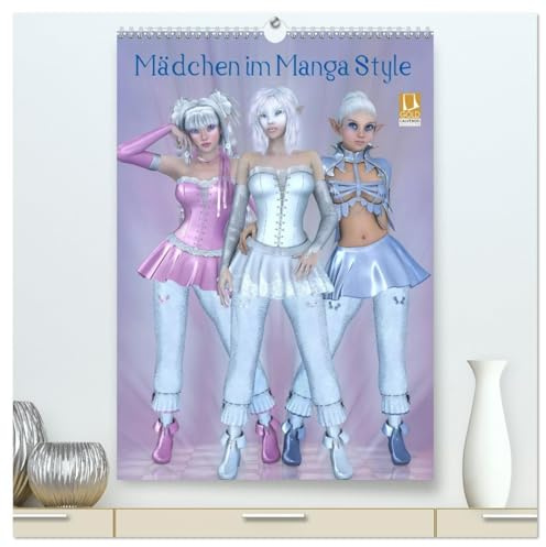 Mädchen im Manga Style (hochwertiger Premium Wandkalender 2026 DIN A2 hoch), Kunstdruck in Hochglanz: 3D Mädchen im Manga Style (CALVENDO Kunst)