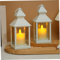 2Pcs White Lanterns, 9x4 Inch LED Battery Operated Lantern with Handle & Candle Shape, Decorative & Safe for Indoor, Outdoor, Battery Operated Lantern, White Lanterns